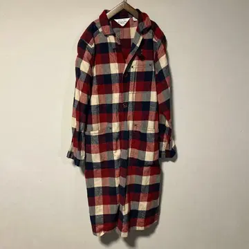 Americana 체크 무늬 롱 셔츠 원피스