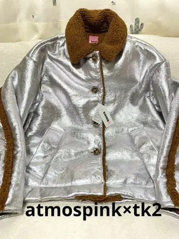 미사용 새상품 atmospink 루즈 실루엣 페이크 무스탕 자켓 M