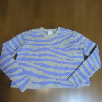 ALYSI 그레이와 보라색 스트라이프 스웨터