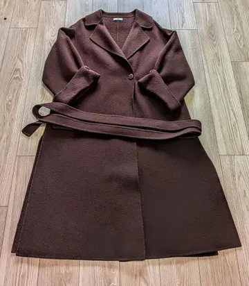 VillD 비르도 롱 코트 아우터 브라운