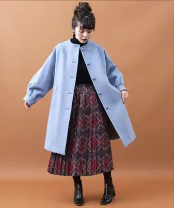 차일드우먼 PE 새틴 오리지널 스카프 프린트 플리츠 스커트