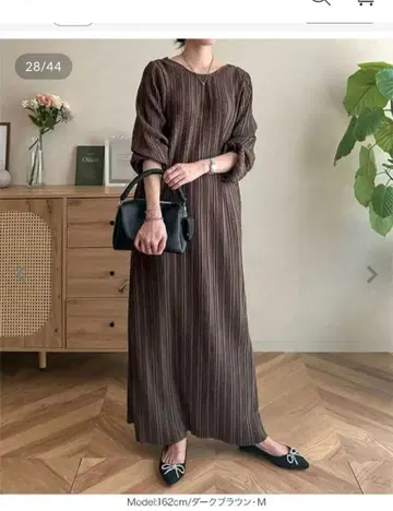 yui 콜라보 전후 2way 긴팔 플리츠 원피스