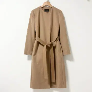새상품급 투모로우랜드 롱 코트 캐시미어 100% 카멜 34
