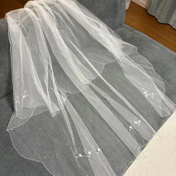 웨딩 베일 쿠튀르 나오코 스팽글 비즈 꽃무늬