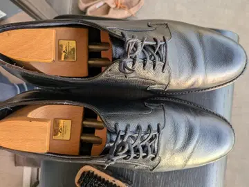 새상품급 빈티지 플로샤임 97677 11D (29cm) 블랙 주름 가죽