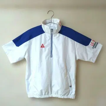 르꼬끄 스포르티브 골프 반팔 나일론 하프 지퍼 블루종 L