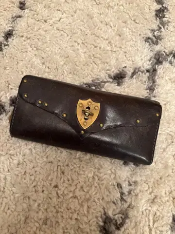 saranam 다크 브라운 가죽 장지갑