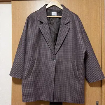 LOWRYS FARM 울리테크 루즈핏 자켓 베이지 체크 50