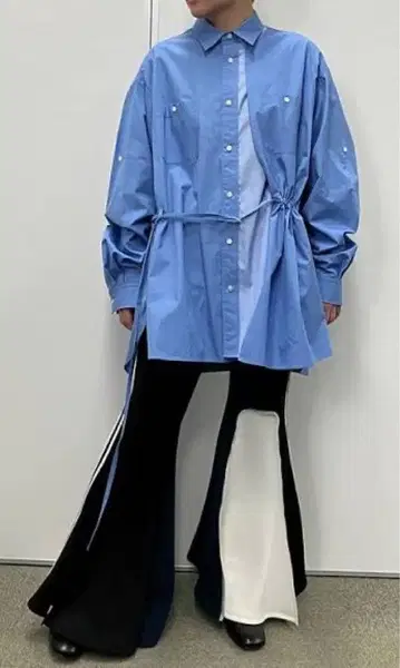 FASETASM 비대칭 벨티드 셔츠