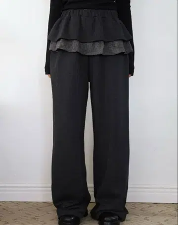 체크 프릴 스커트 팬츠