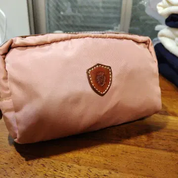 페리지 스테디셀러 나일론 파우치 살몬 핑크 x 브라운
