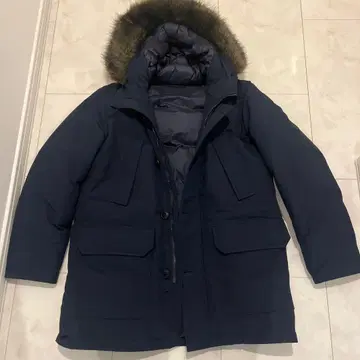 새상품 네이비 후드 부착 다운 자켓