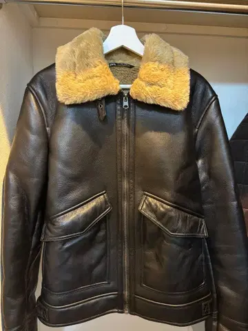 ZARA 인조 가죽 퍼 자켓 S