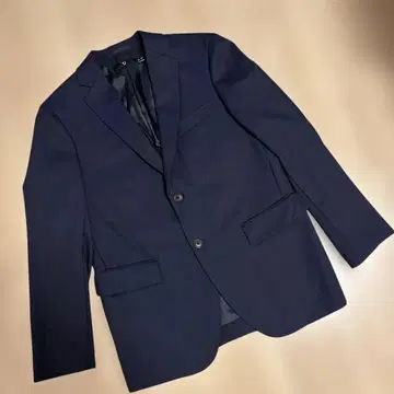 유니클로 +J 울 테일러드 자켓 스트라이프 네이비