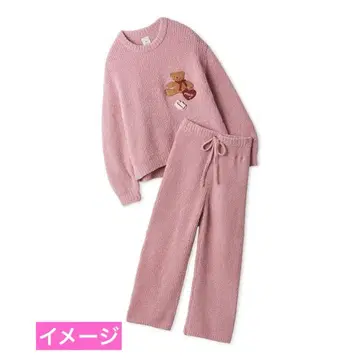 gelato pique 베비모코베어 자수 풀오버 & 롱 팬츠 핑크