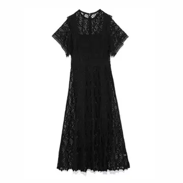 FRAY I.D 레이스 미디 드레스 플레어 원피스