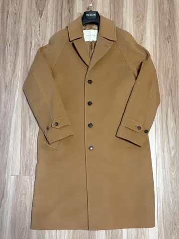 울 체스터 코트 카멜색