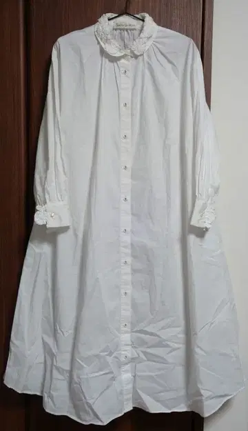 l'atelier du savon 꽃 테이프 자수 롱 셔츠 원피스