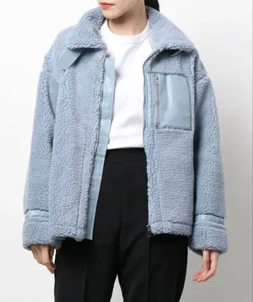 보아 페이크 무스탕 블루종