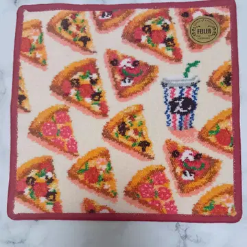 미사용 새상품 페이러 FEILER 러브러리 피짜리아 피자 패턴 손수건