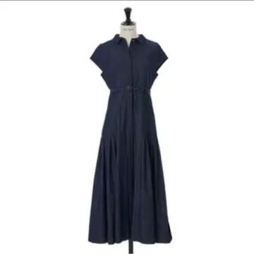 herlipto Denim Shirt Belted Dress