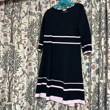 TO BE CHIC 블랙 핑크 스트라이프 니트 원피스 46