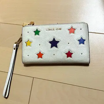 [새상품급] MICHAEL KORS 컬러풀한 별 이단 접이식 장지갑