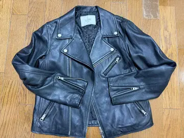 블랙 가죽 라이더 자켓