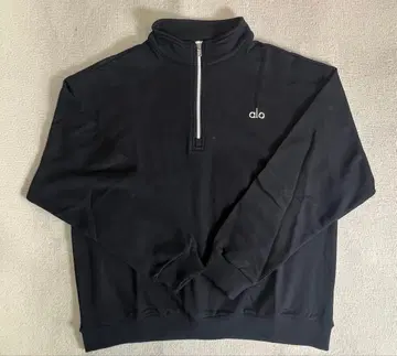 alo 지퍼 맨투맨 (속기모 없음) 블랙