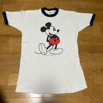 빈티지 70s~ 미키마우스 티셔츠 화이트 발 M