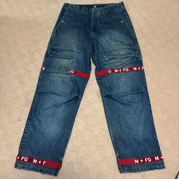 다크 블루 데님 와이드 팬츠