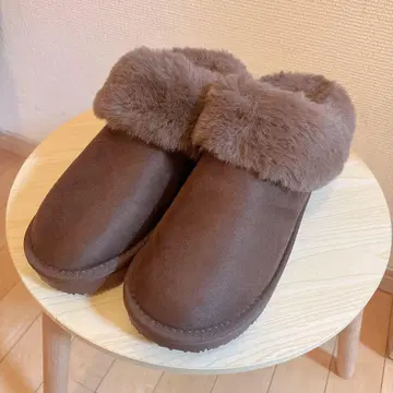 [ 익명 배송 ] GU 페이크 무스탕 슬리퍼 다크 브라운 XXL