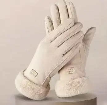 안감이 있는 쾌적한 베이지 터치스크린 대응 장갑