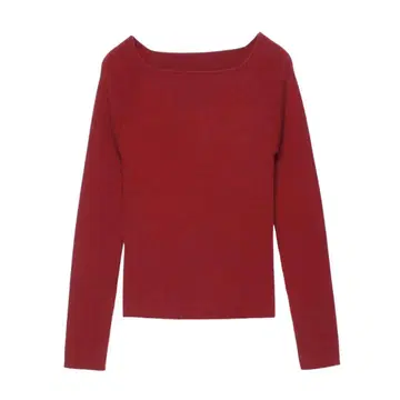 anuans 스퀘어넥 리브 니트