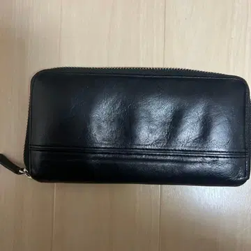 블랙 가죽 장지갑