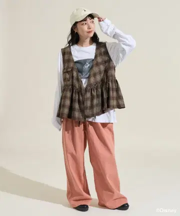 프릭스스토어 브라운 체크 베스트