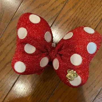 미니 도트 리본 헤어 클립