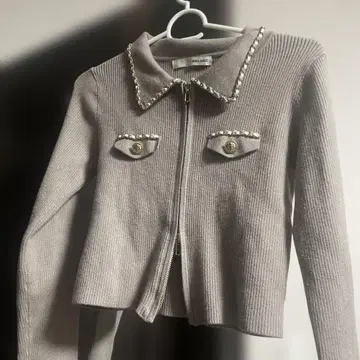 ROYAL PARTY 그레이 리브 가디건