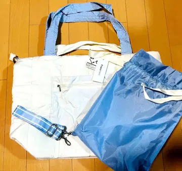 [ 정가 6900엔 ] 3way 퀼트 트래블 백 아이보리 복조리 포함