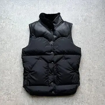 록키마운틴 구스 다운 베스트 가죽 블랙 웨스턴 요크