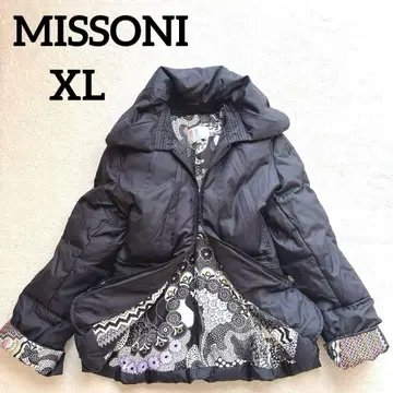 레어 미쏘니 올 패턴 다운 숏 코트 블랙 XL