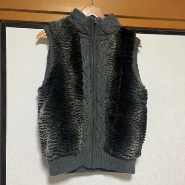 리버서블 기믹 오피움풍 y2k 퍼 니트 베스트