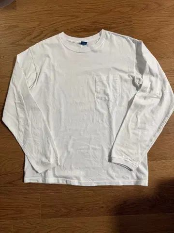 굿온 화이트 긴팔 셔츠 M 포켓 부착