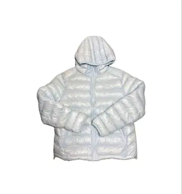 원더 원더 스트링 후드 부착 나일론 숏 다운 스카이블루