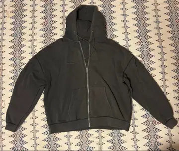 그레이 풀 지퍼 후드티