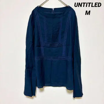 UNTITLED 레이스 절개 블라우스 네이비