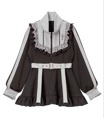 DearMyLove 십자가 자수 프릴 시스터 저지 원피스 그레이 M