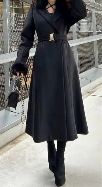 립 서비스 lady 라이크 퍼 컬러 롱 코트