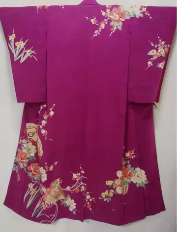 희귀 앤티크 호몬기 레트로 순수 실크 금사 다이쇼 로망 부채 문양