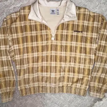 adidas 코듀로이 타탄 하프 지퍼 탑